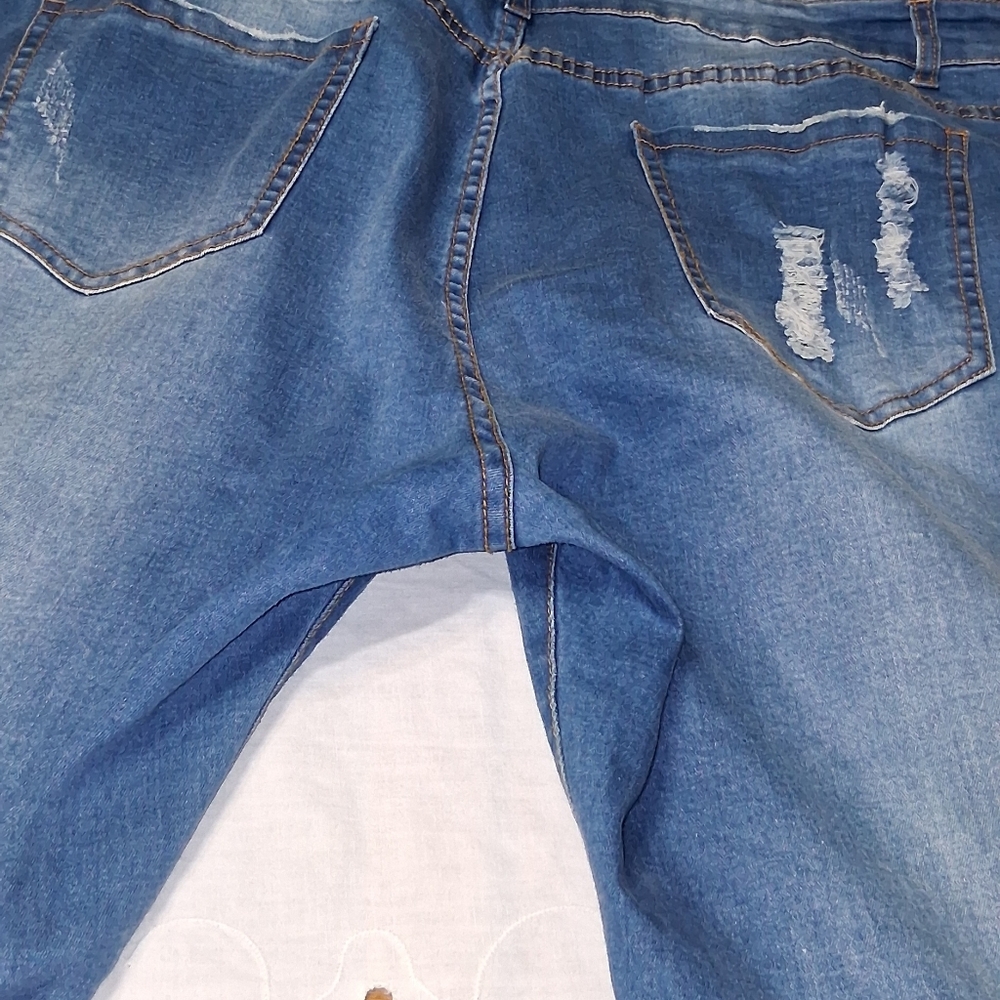 Womens's Blue Denim Overalls with Pocket - Picture 9 of 12